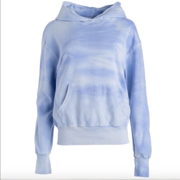 DANNIJO Tops - Dannijo Blue Frayed Hem Hoodie Size Medium